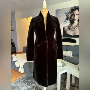 Zara Black Faux Fur Long Trench Coat